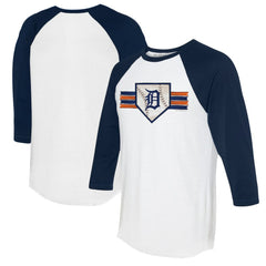 MLB Detroit Tigers Tiny Turnip Women's Base Stripe 3/4-Sleeve Raglan T-Shirt
