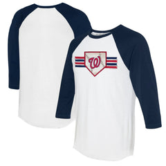 MLB Washington Nationals Tiny Turnip Women's Base Stripe 3/4-Sleeve Raglan T-Shirt