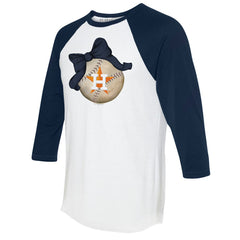 MLB Houston Astros Tiny Turnip Women's Baseball Bow 3/4-Sleeve Raglan T-Shirt