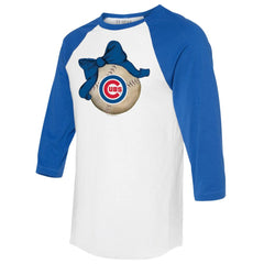 MLB Chicago Cubs Tiny Turnip Women's Baseball Bow 3/4-Sleeve Raglan T-Shirt