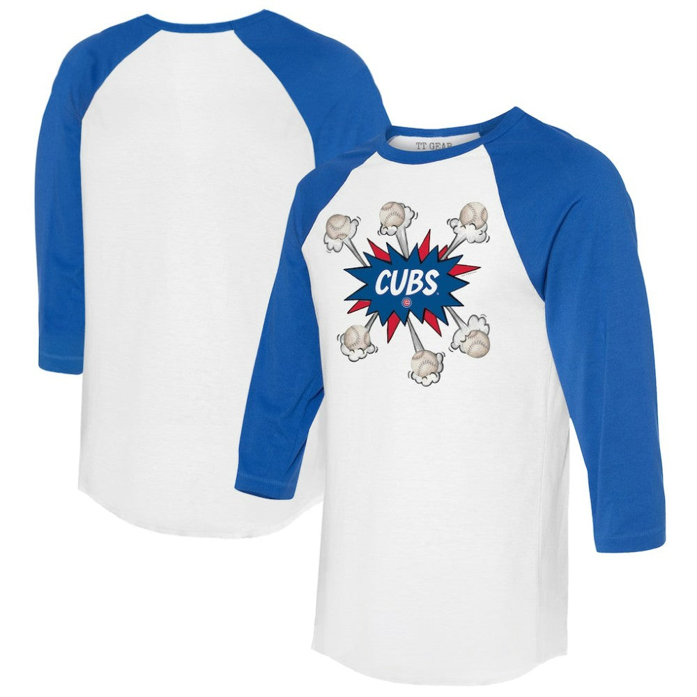 MLB Chicago Cubs Tiny Turnip Women's Baseball Pow 3/4-Sleeve Raglan T-Shirt
