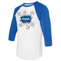 MLB Los Angeles Dodgers Tiny Turnip Women's Baseball Pow 3/4-Sleeve Raglan T-Shirt