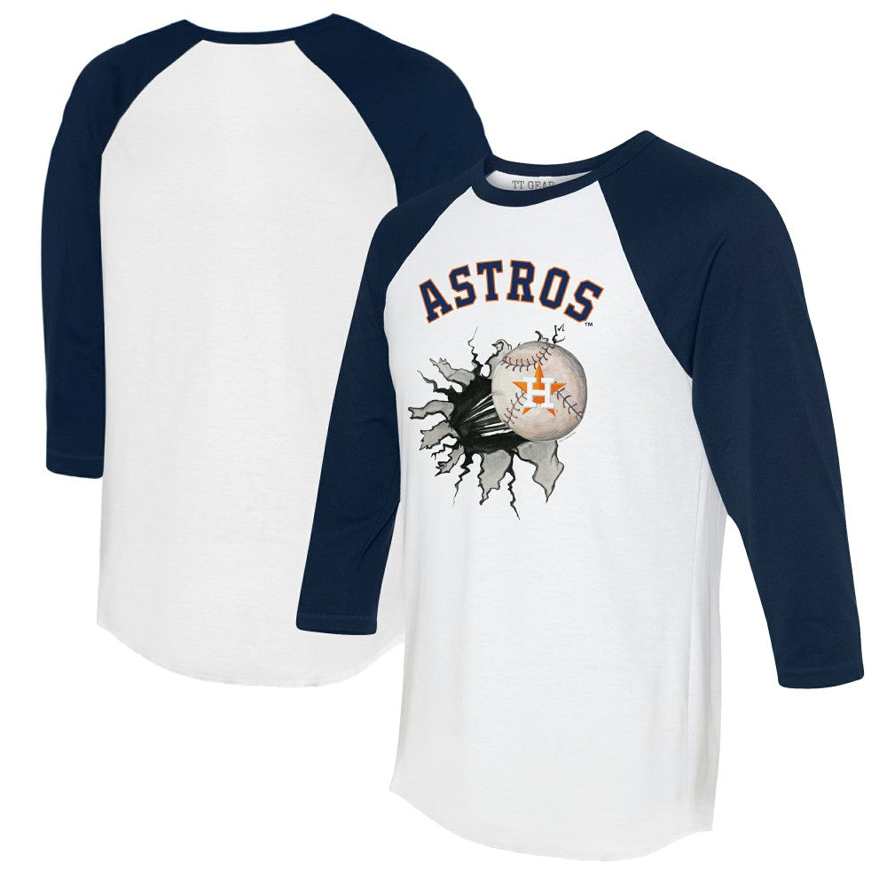 MLB Houston Astros Tiny Turnip Women's Baseball Tear 3/4-Sleeve Raglan T-Shirt