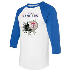 MLB Texas Rangers Tiny Turnip Women's Baseball Tear 3/4-Sleeve Raglan T-Shirt