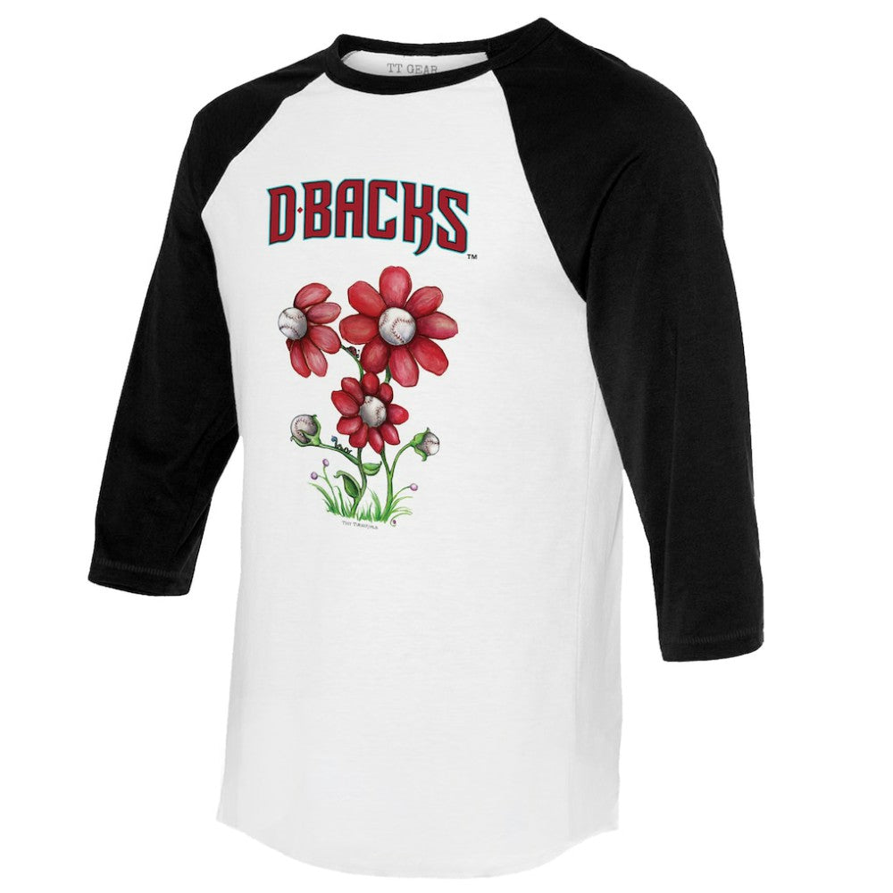 MLB Arizona Diamondbacks Tiny Turnip Women's Blooming Baseballs 3/4-Sleeve Raglan T-Shirt