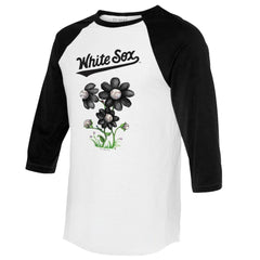 MLB Chicago White Sox Tiny Turnip Women's Blooming Baseballs 3/4-Sleeve Raglan T-Shirt