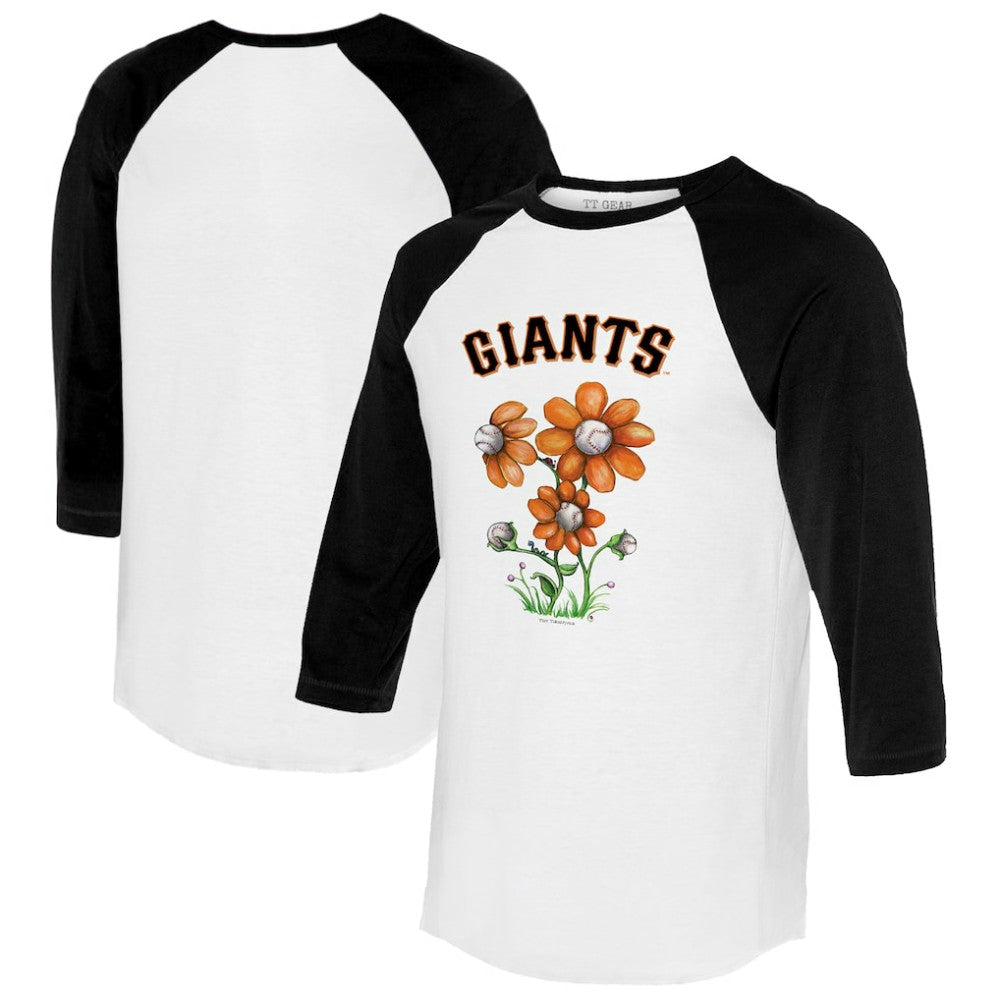 MLB San Francisco Giants Tiny Turnip Women's Blooming Baseballs 3/4-Sleeve Raglan T-Shirt