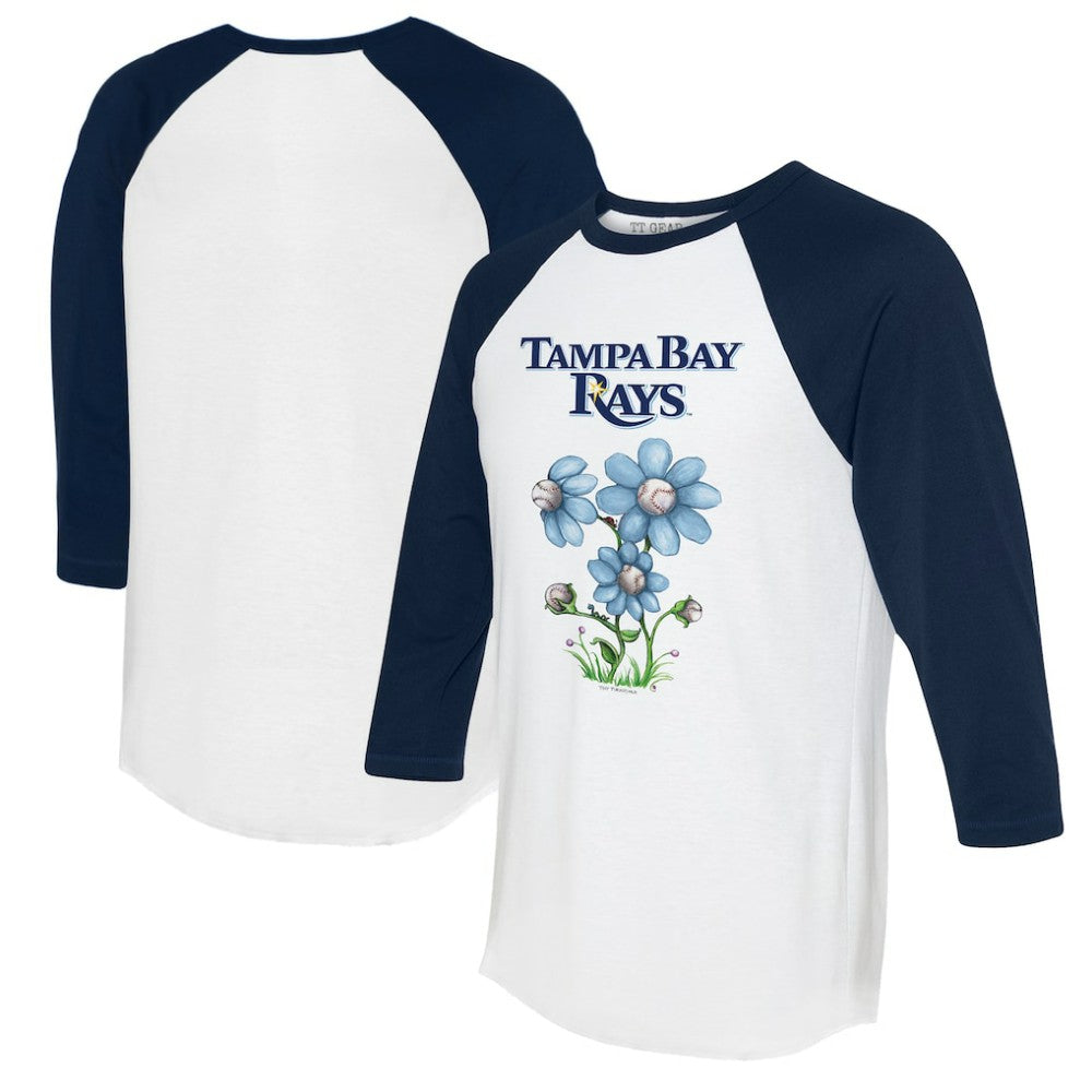 MLB Tampa Bay Rays Tiny Turnip Women's Blooming Baseballs 3/4-Sleeve Raglan T-Shirt