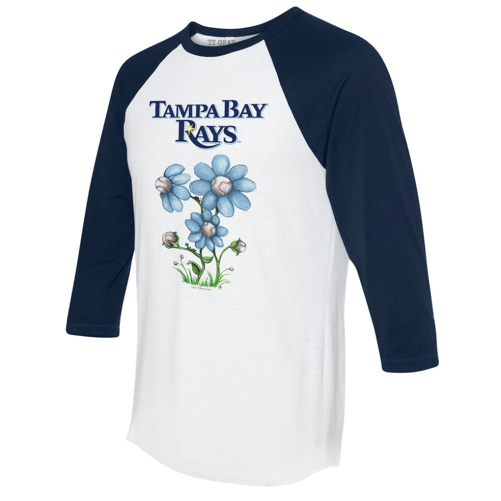 MLB Tampa Bay Rays Tiny Turnip Women's Blooming Baseballs 3/4-Sleeve Raglan T-Shirt