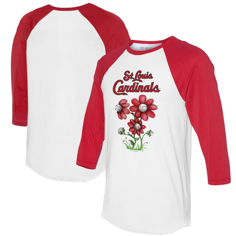 MLB St. Louis Cardinals Tiny Turnip Women's Blooming Baseballs 3/4-Sleeve Raglan T-Shirt