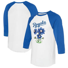 MLB Kansas City Royals Tiny Turnip Women's Blooming Baseballs 3/4-Sleeve Raglan T-Shirt