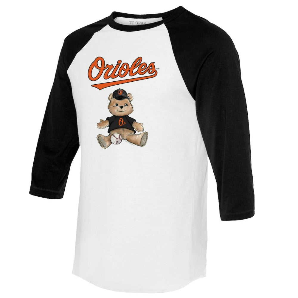 MLB Baltimore Orioles Tiny Turnip Women's Teddy Boy 3/4-Sleeve Raglan T-Shirt