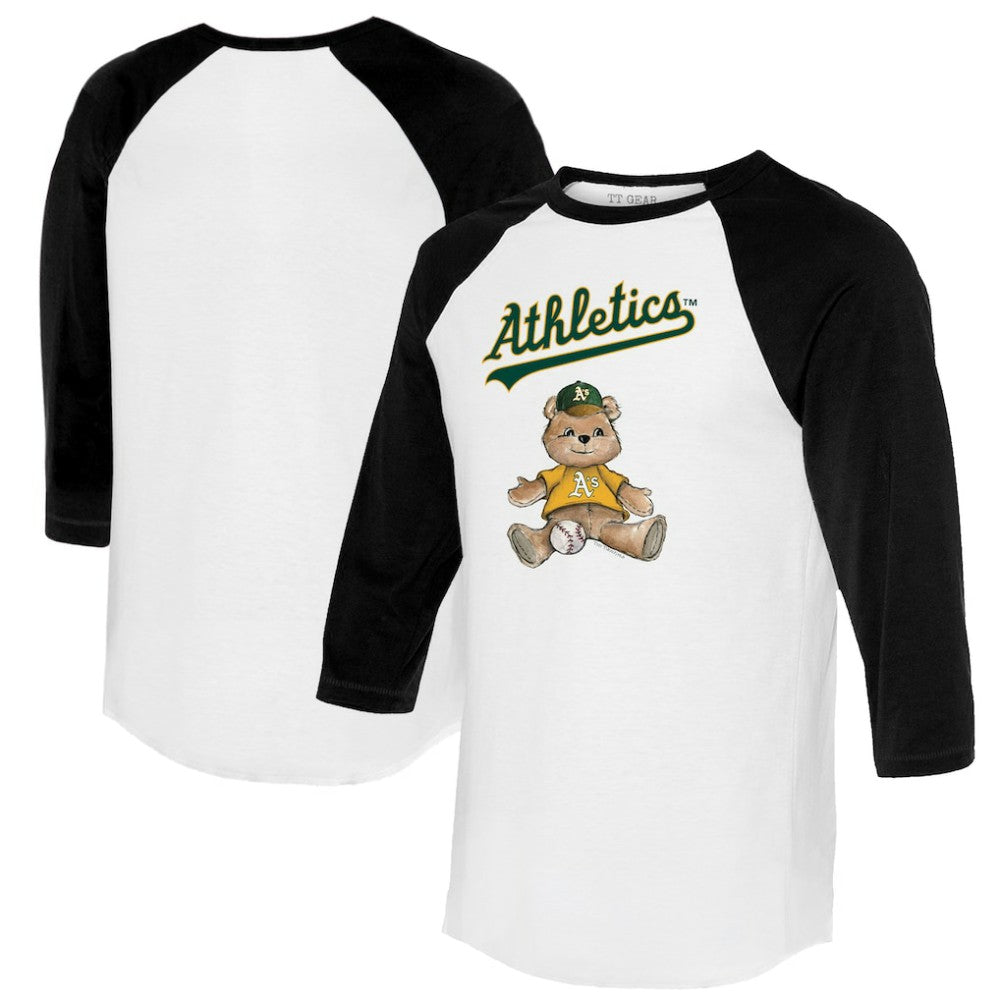 MLB Athletics Tiny Turnip Women's Teddy Boy 3/4-Sleeve Raglan T-Shirt