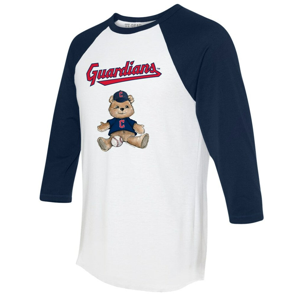 MLB Cleveland Guardians Tiny Turnip Women's Teddy Boy 3/4-Sleeve Raglan T-Shirt