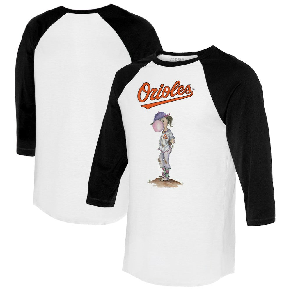 MLB Baltimore Orioles Tiny Turnip Women's Bubbles 3/4-Sleeve Raglan T-Shirt