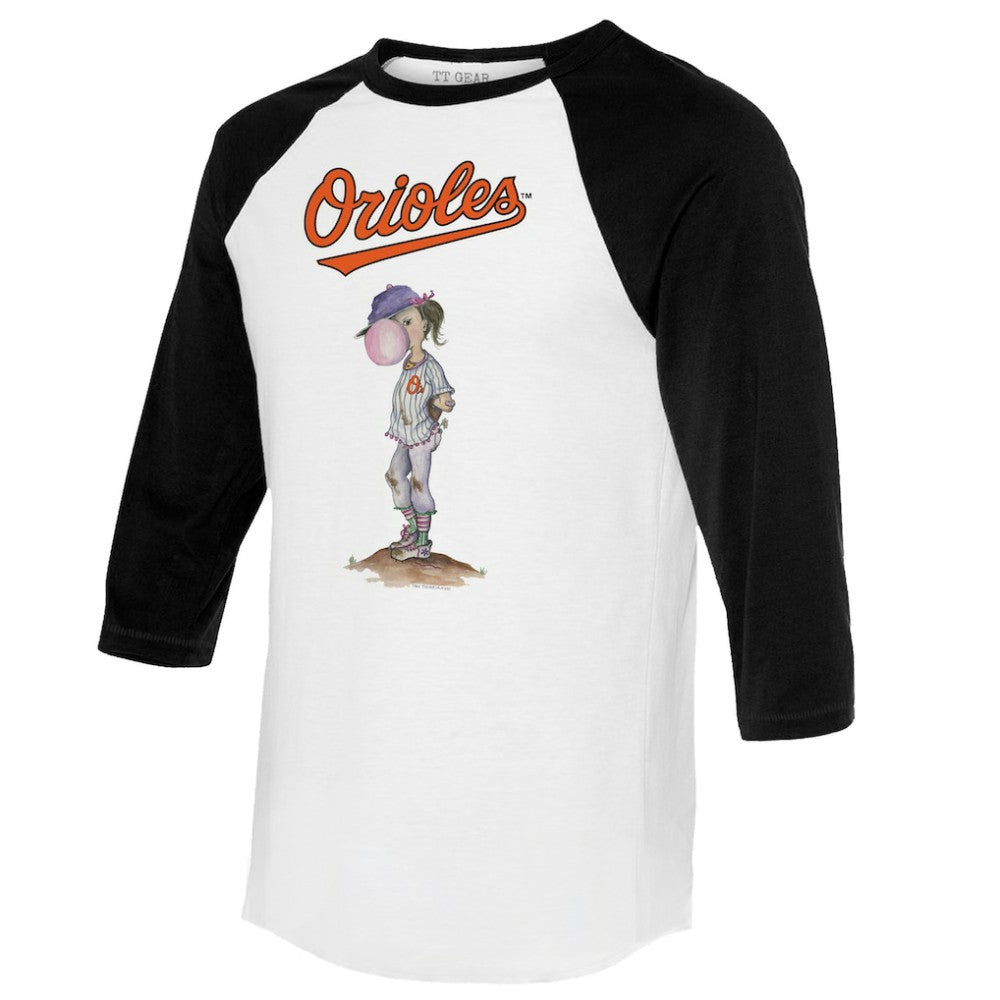 MLB Baltimore Orioles Tiny Turnip Women's Bubbles 3/4-Sleeve Raglan T-Shirt