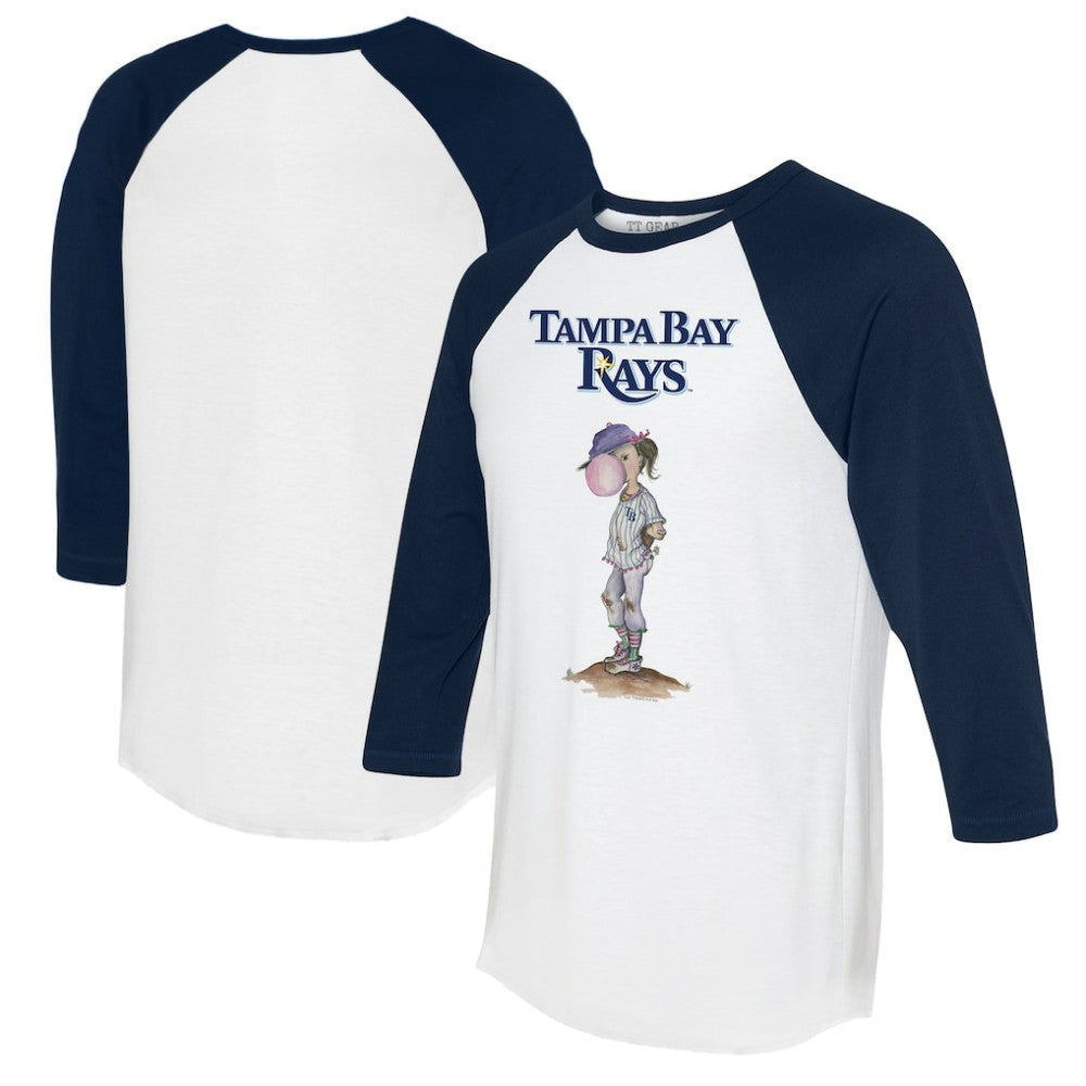 MLB Tampa Bay Rays Tiny Turnip Women's Bubbles 3/4-Sleeve Raglan T-Shirt