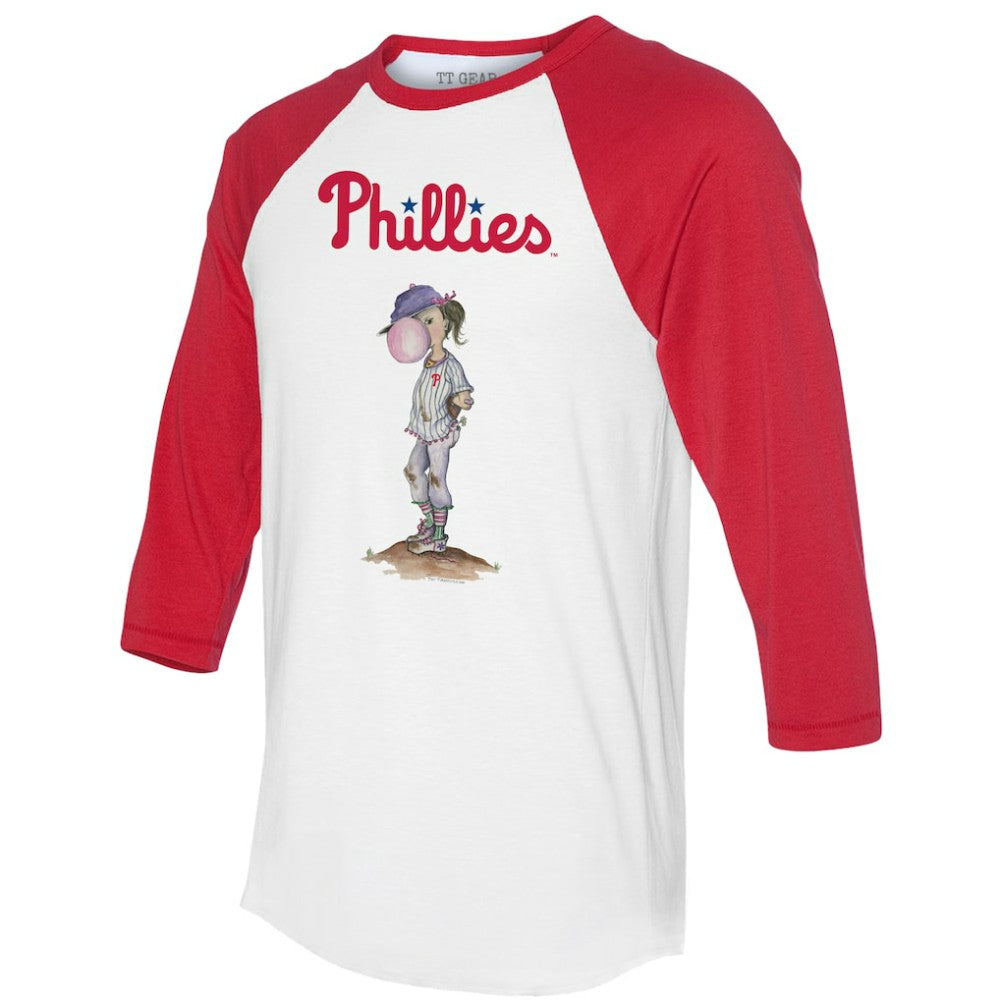 MLB Philadelphia Phillies Tiny Turnip Women's Bubbles 3/4-Sleeve Raglan T-Shirt