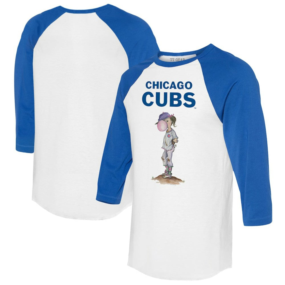 MLB Chicago Cubs Tiny Turnip Women's Bubbles 3/4-Sleeve Raglan T-Shirt