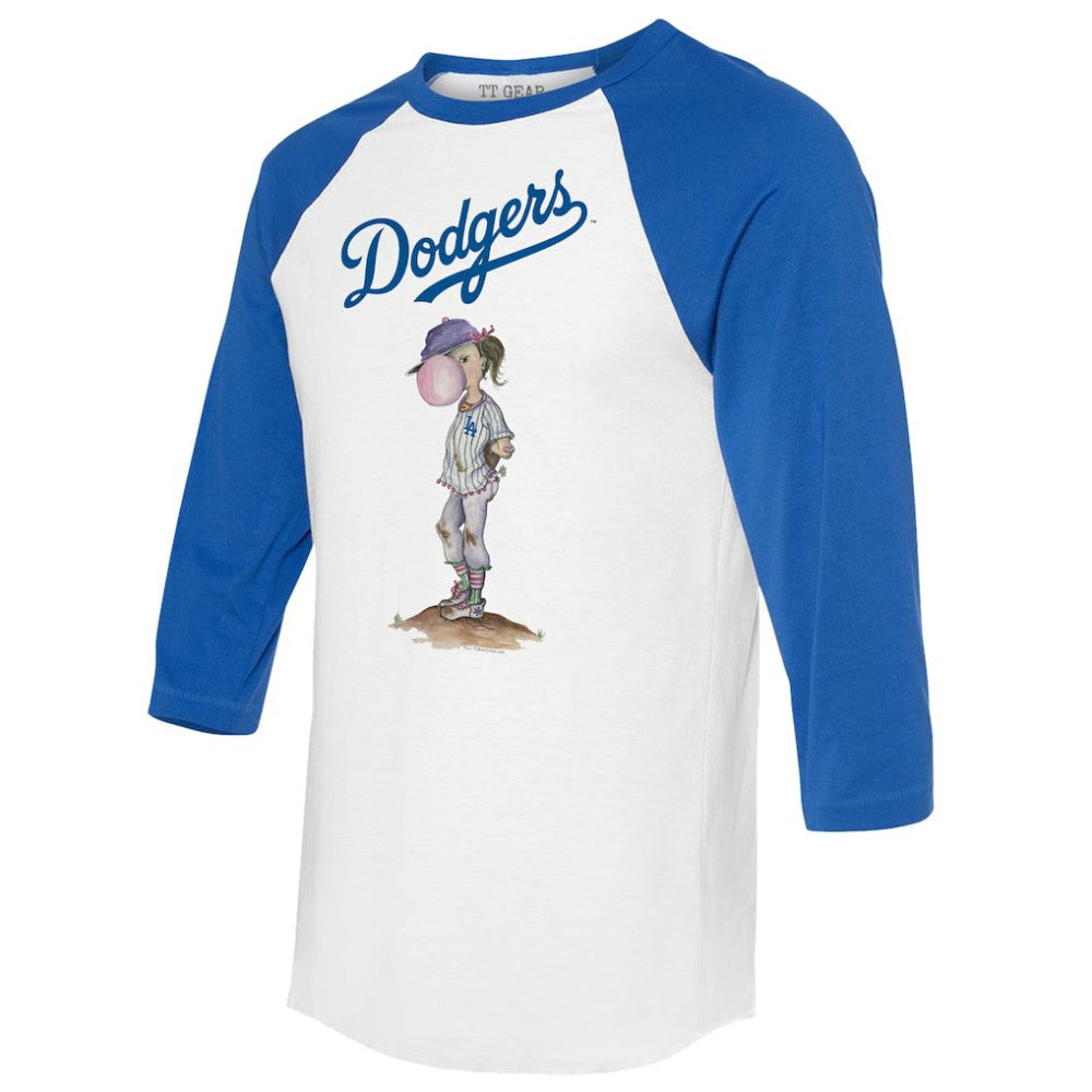 MLB Los Angeles Dodgers Tiny Turnip Women's Bubbles 3/4-Sleeve Raglan T-Shirt