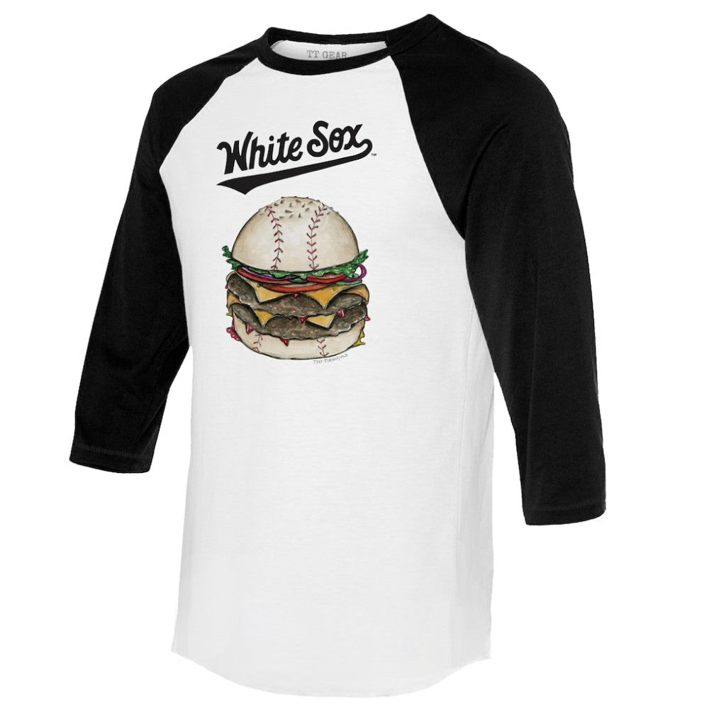 MLB Chicago White Sox Tiny Turnip Women's Burger 3/4-Sleeve Raglan T-Shirt