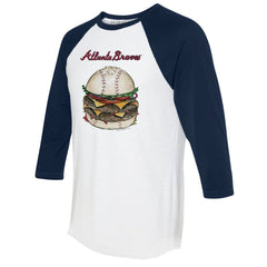 MLB Atlanta Braves Tiny Turnip Women's Burger 3/4-Sleeve Raglan T-Shirt
