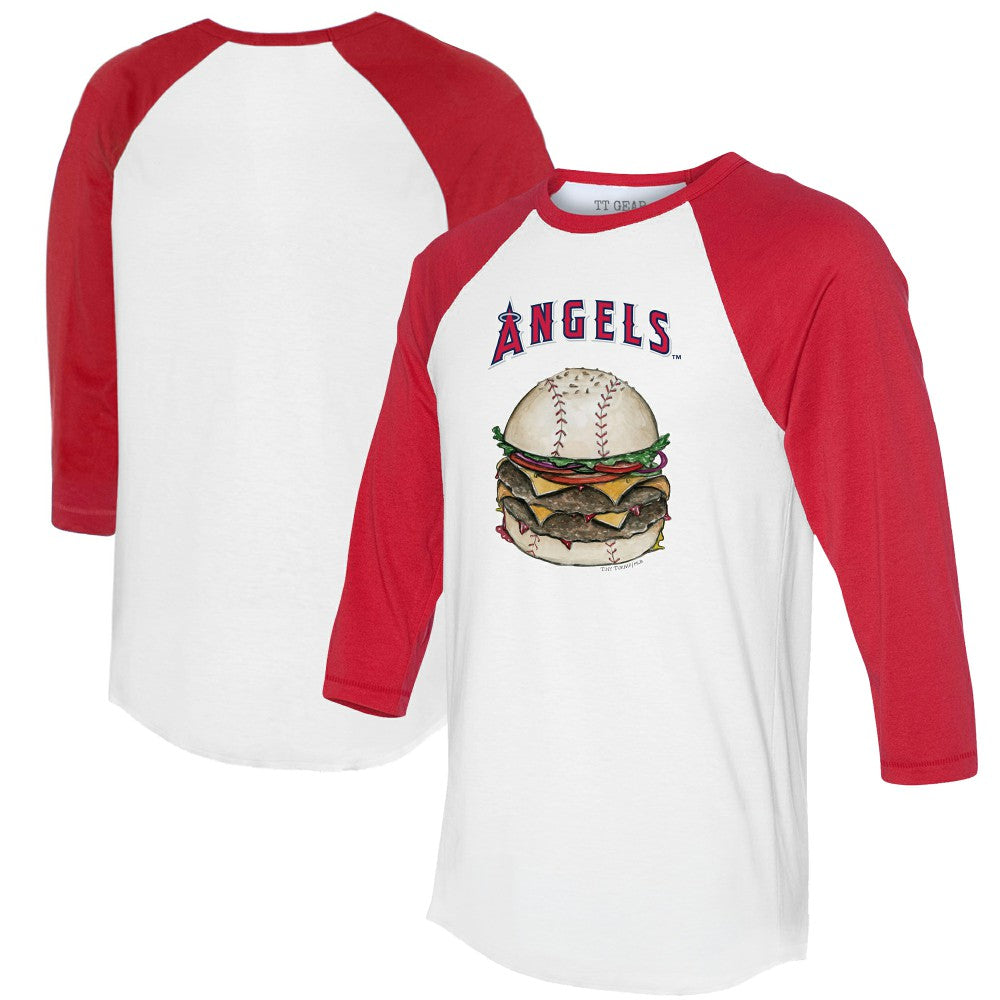 MLB Los Angeles Angels Tiny Turnip Women's Burger 3/4-Sleeve Raglan T-Shirt