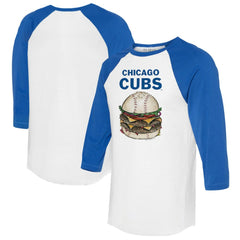 MLB Chicago Cubs Tiny Turnip Women's Burger 3/4-Sleeve Raglan T-Shirt