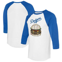 MLB Los Angeles Dodgers Tiny Turnip Women's Burger 3/4-Sleeve Raglan T-Shirt