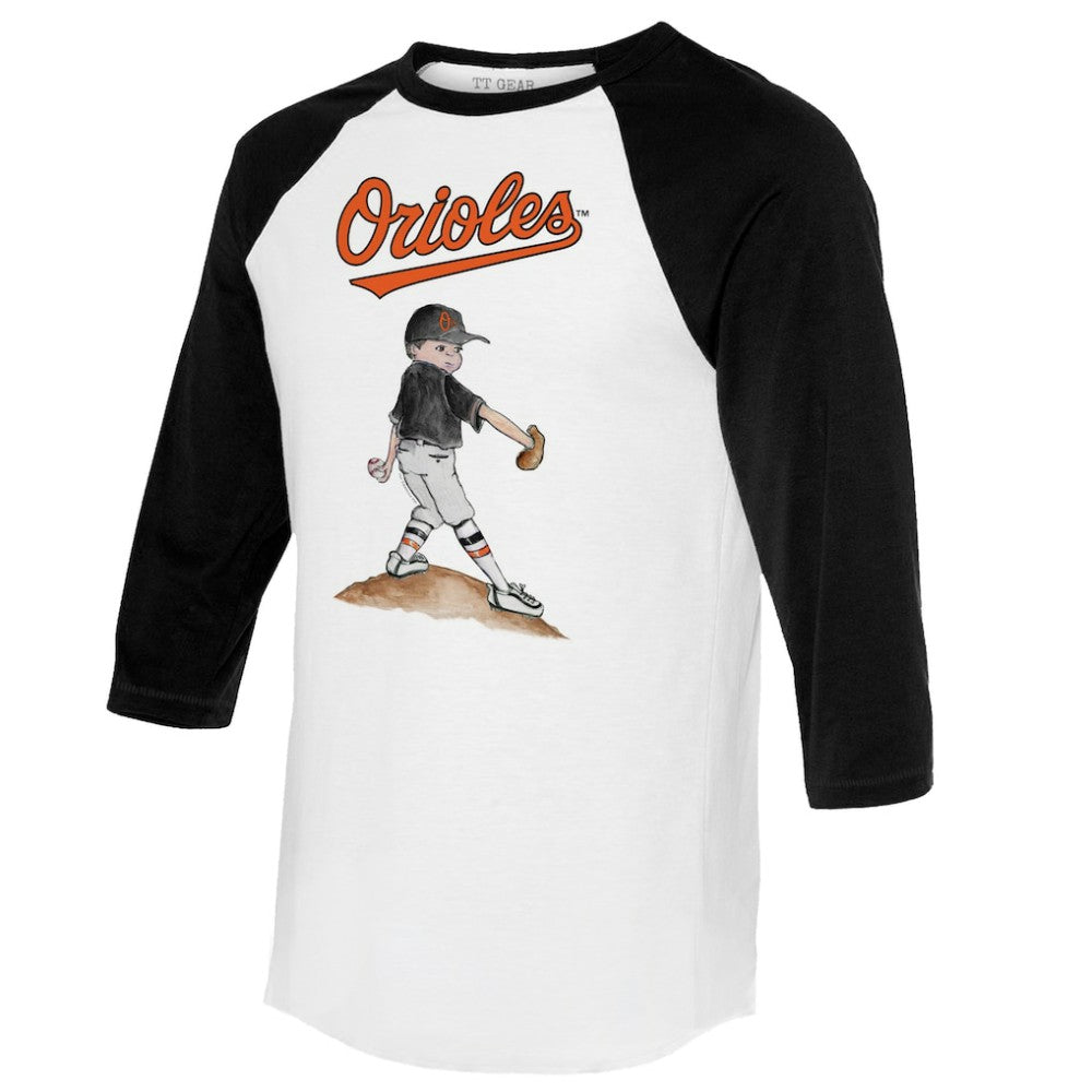 MLB Baltimore Orioles Tiny Turnip Women's Clemente 3/4-Sleeve Raglan T-Shirt