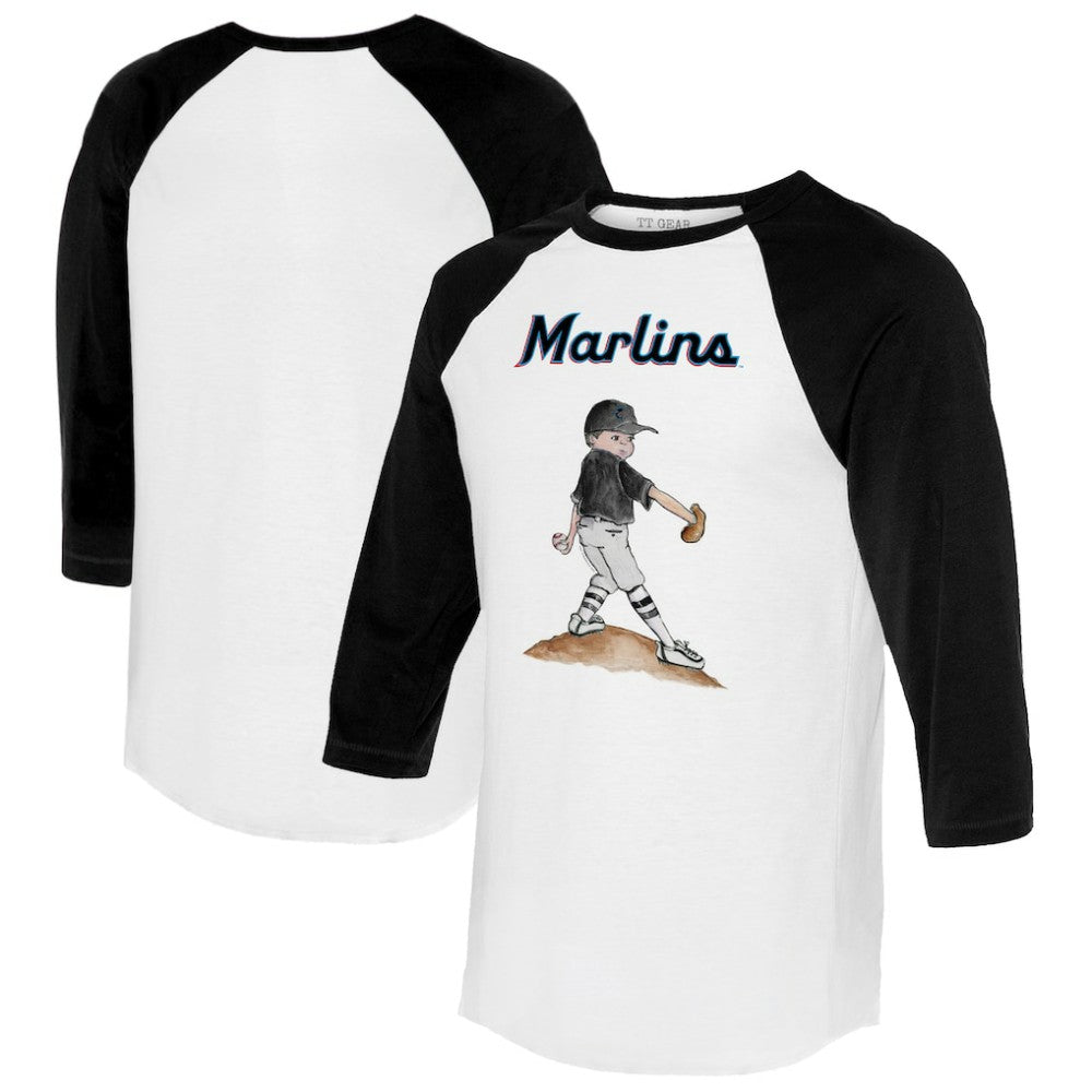 MLB Miami Marlins Tiny Turnip Women's Clemente 3/4-Sleeve Raglan T-Shirt