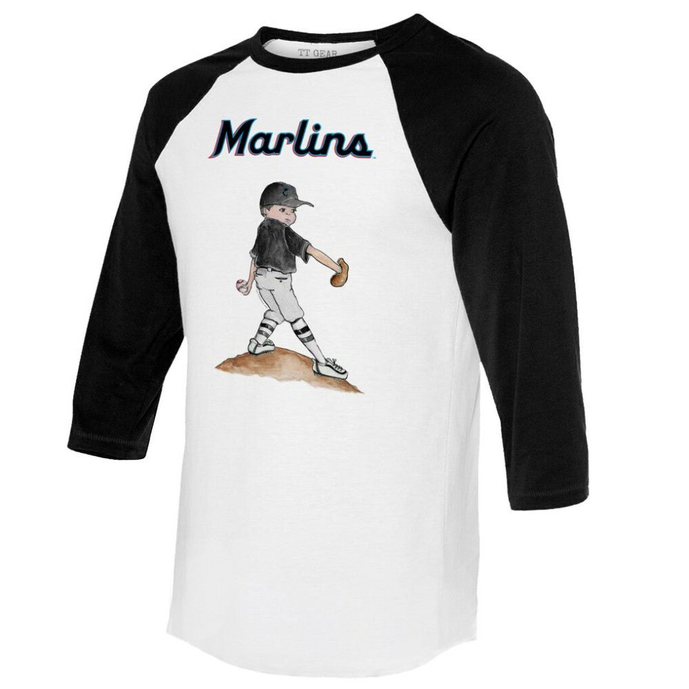 MLB Miami Marlins Tiny Turnip Women's Clemente 3/4-Sleeve Raglan T-Shirt