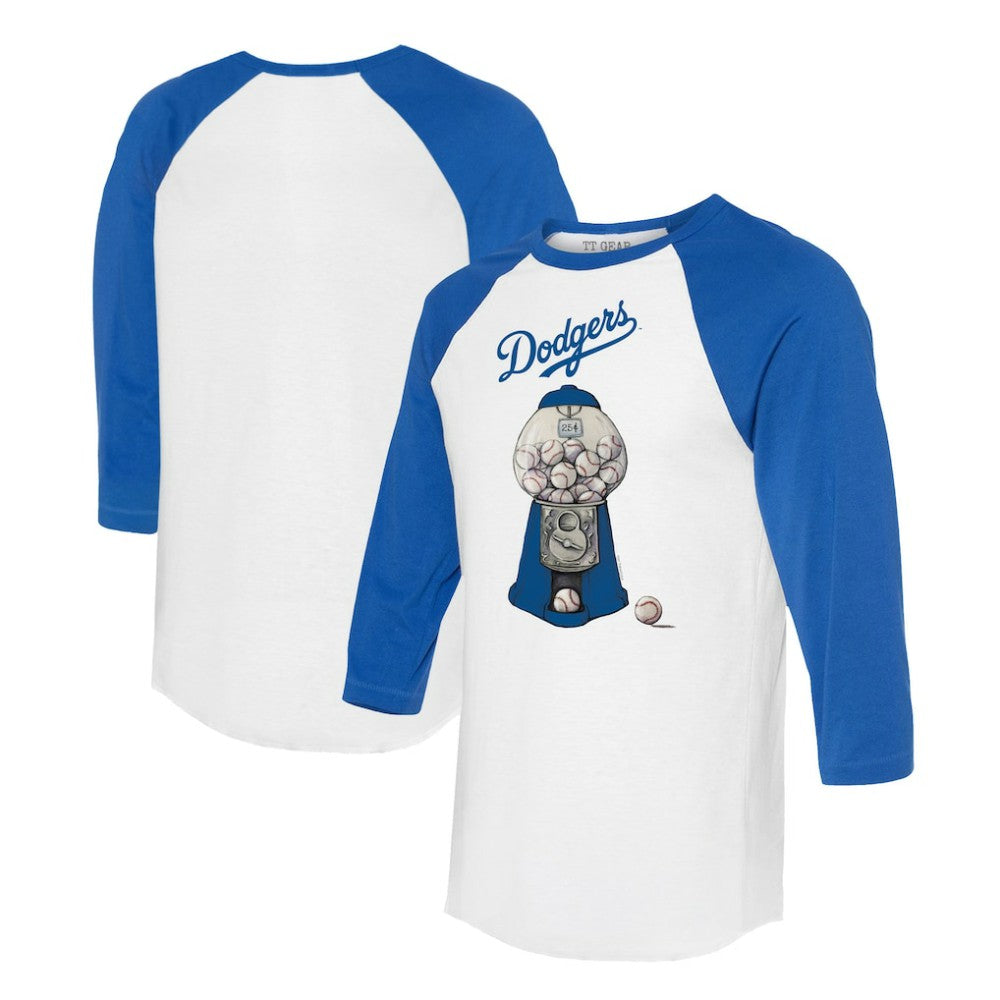 MLB Los Angeles Dodgers Tiny Turnip Women's Gumball Machine 3/4-Sleeve Raglan T-Shirt