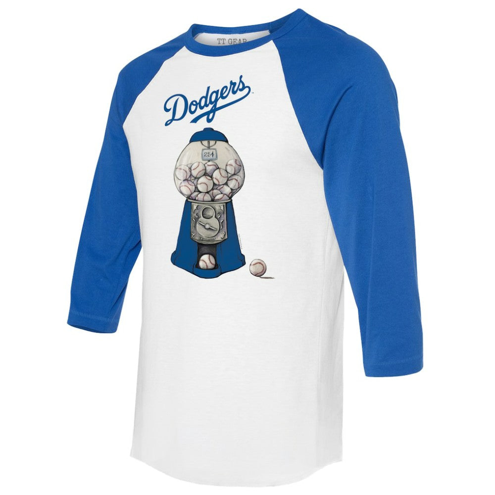 MLB Los Angeles Dodgers Tiny Turnip Women's Gumball Machine 3/4-Sleeve Raglan T-Shirt