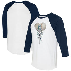 MLB Seattle Mariners Tiny Turnip Women's Heart Lolly 3/4-Sleeve Raglan T-Shirt