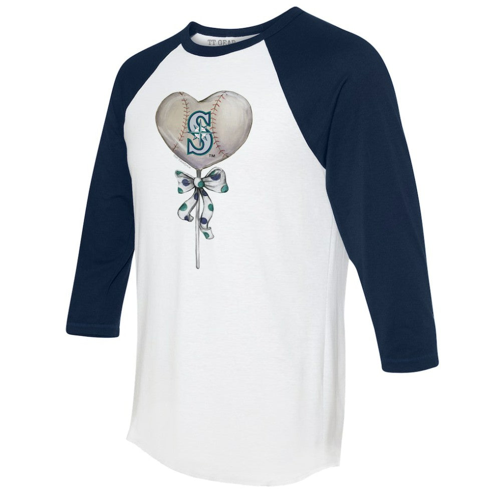 MLB Seattle Mariners Tiny Turnip Women's Heart Lolly 3/4-Sleeve Raglan T-Shirt