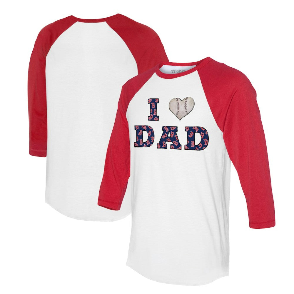 MLB Boston Red Sox Tiny Turnip Women's I Love Dad 3/4-Sleeve Raglan T-Shirt