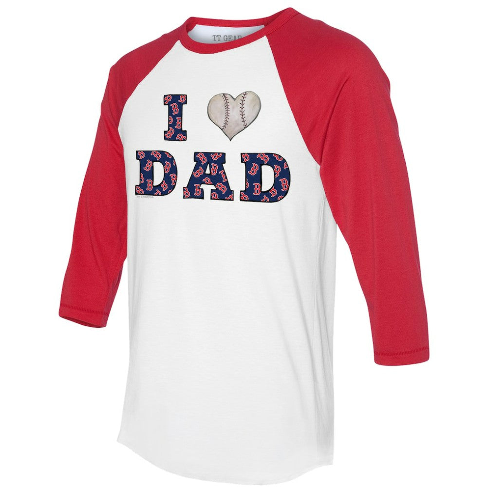 MLB Boston Red Sox Tiny Turnip Women's I Love Dad 3/4-Sleeve Raglan T-Shirt