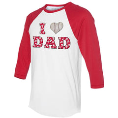 MLB Philadelphia Phillies Tiny Turnip Women's I Love Dad 3/4-Sleeve Raglan T-Shirt