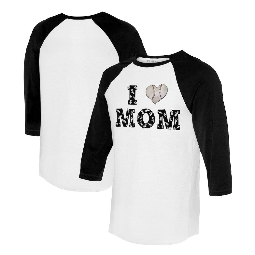 MLB Chicago White Sox Tiny Turnip Women's I Love Mom 3/4-Sleeve Raglan T-Shirt