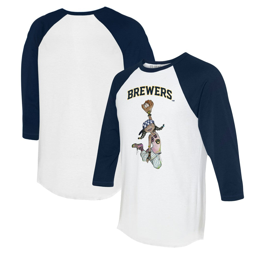 MLB Milwaukee Brewers Tiny Turnip Women's Jada 3/4-Sleeve Raglan T-Shirt