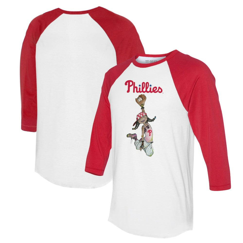 MLB Philadelphia Phillies Tiny Turnip Women's Jada 3/4-Sleeve Raglan T-Shirt