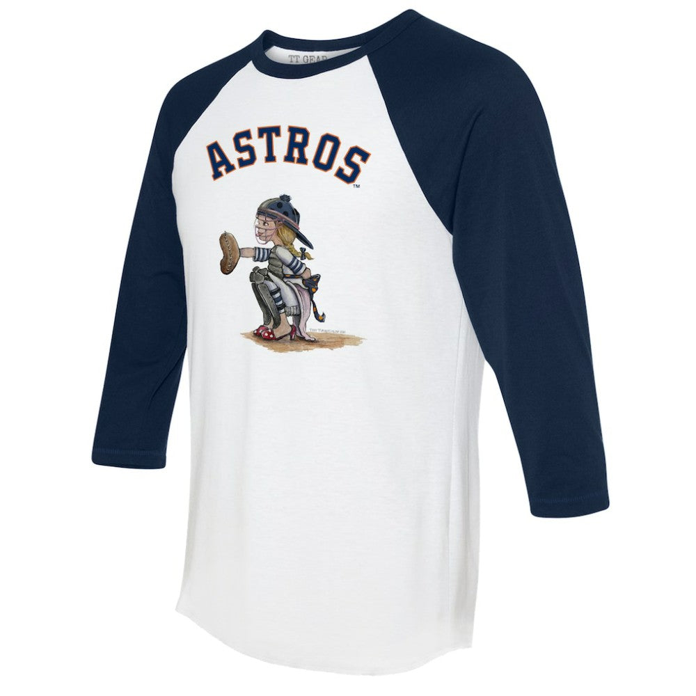 MLB Houston Astros Tiny Turnip Women's Kate 3/4-Sleeve Raglan T-Shirt