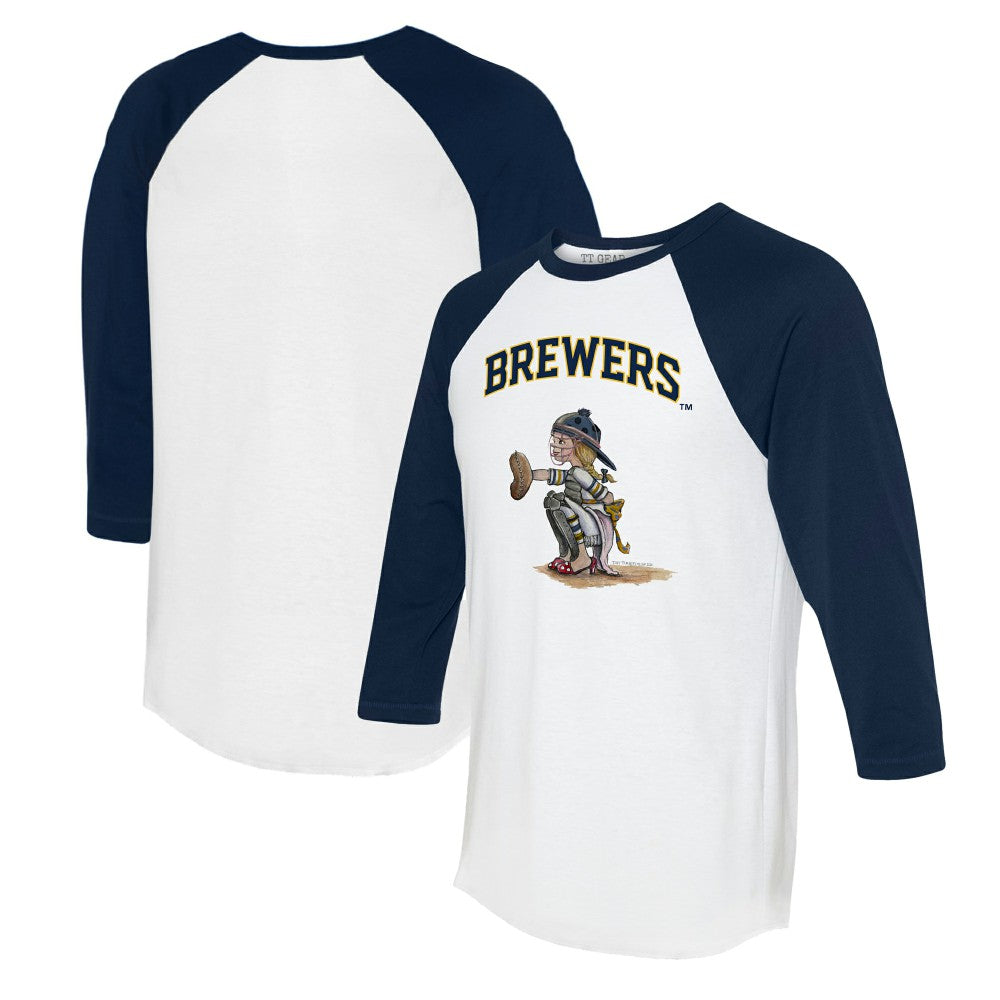 MLB Milwaukee Brewers Tiny Turnip Women's Kate 3/4-Sleeve Raglan T-Shirt