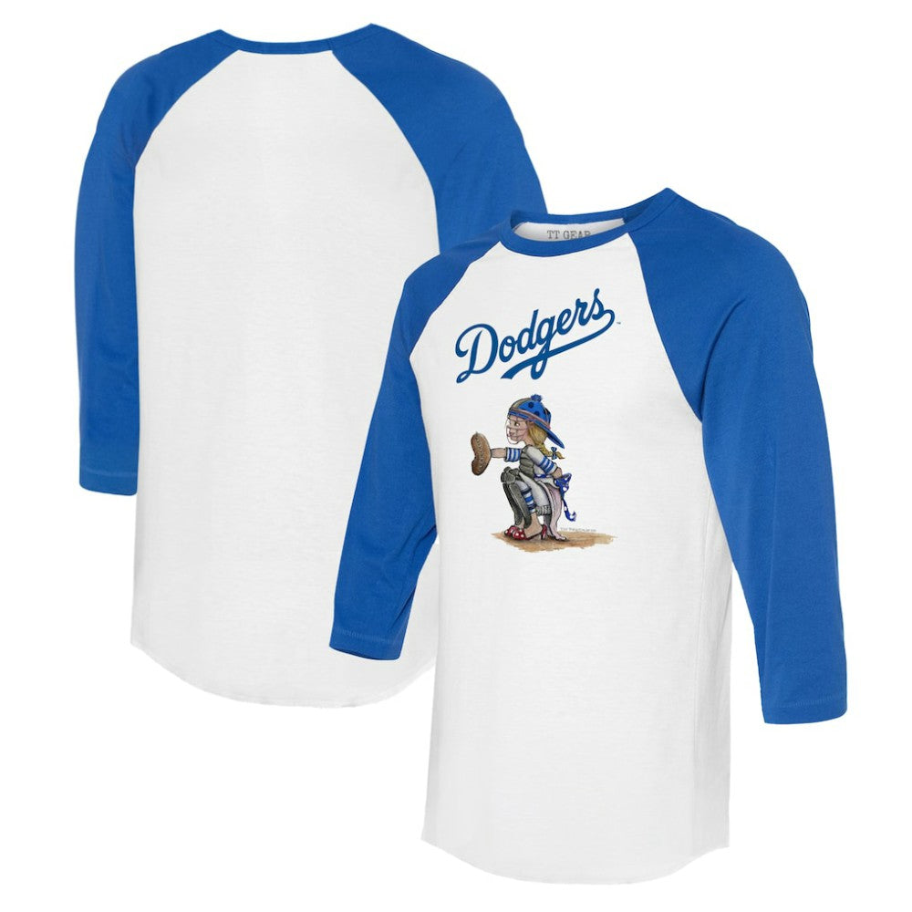 MLB Los Angeles Dodgers Tiny Turnip Women's Kate 3/4-Sleeve Raglan T-Shirt