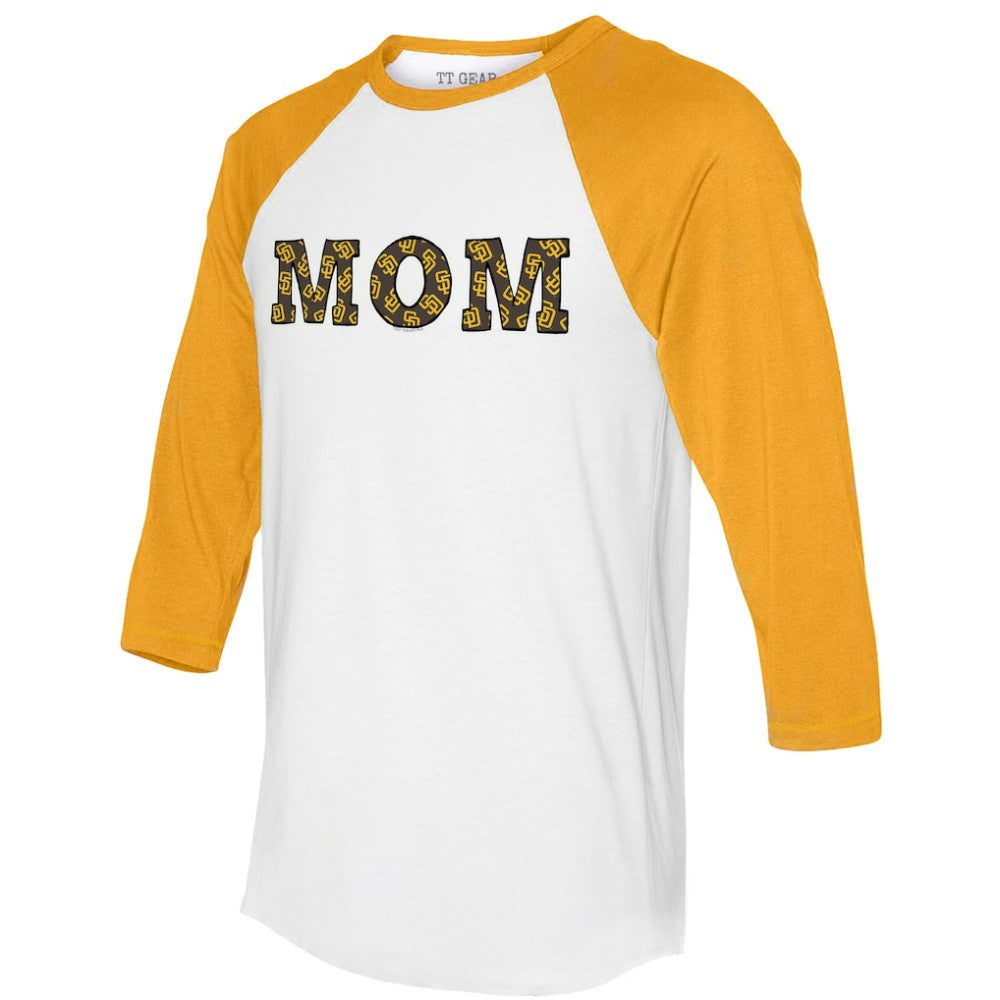 MLB San Diego Padres Tiny Turnip Women's Logo Mom 3/4-Sleeve Raglan T-Shirt