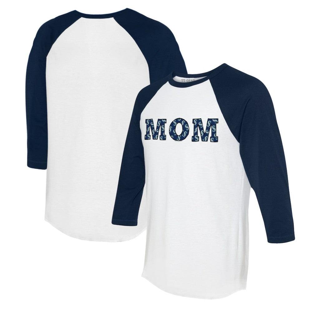 MLB Seattle Mariners Tiny Turnip Women's Logo Mom 3/4-Sleeve Raglan T-Shirt
