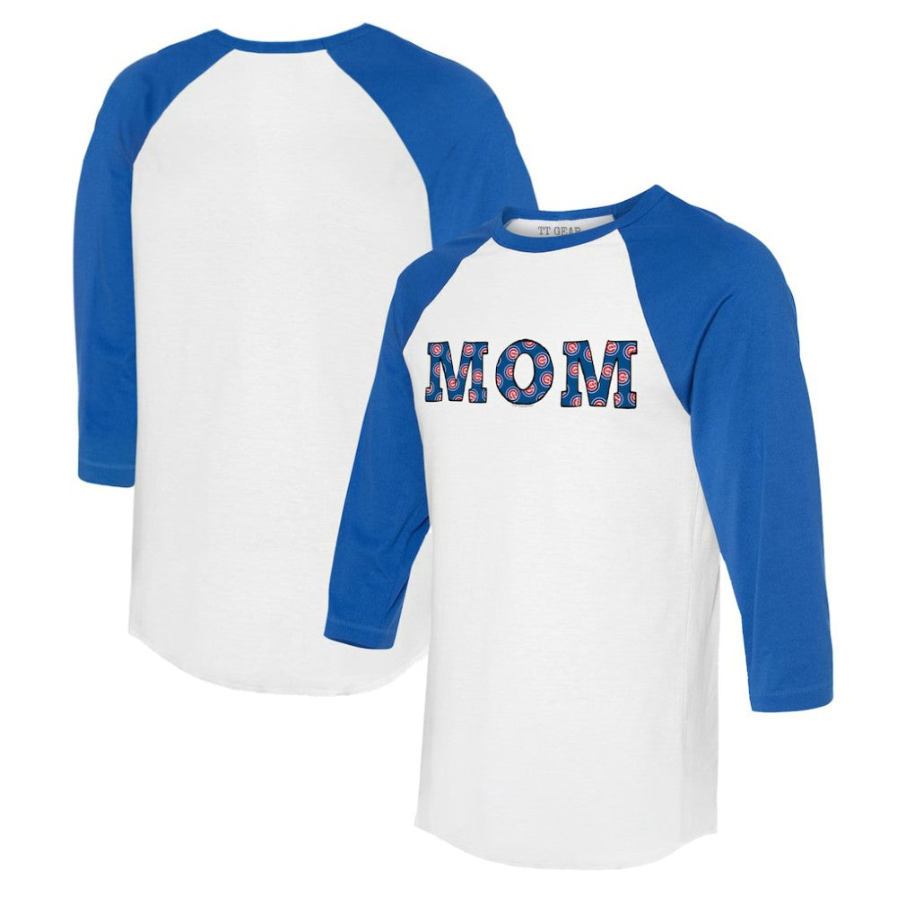 MLB Chicago Cubs Tiny Turnip Women's Logo Mom 3/4-Sleeve Raglan T-Shirt