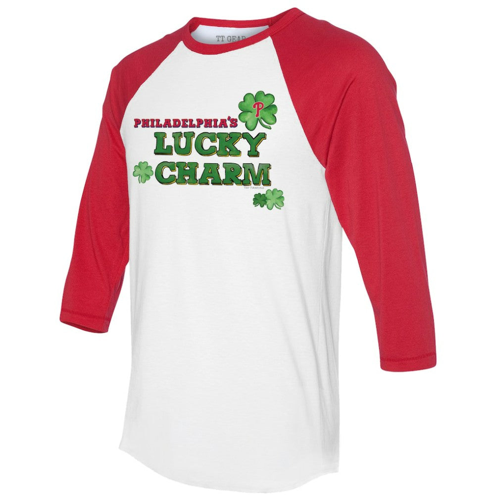 MLB Philadelphia Phillies Tiny Turnip Women's Lucky Charm 3/4-Sleeve Raglan T-Shirt