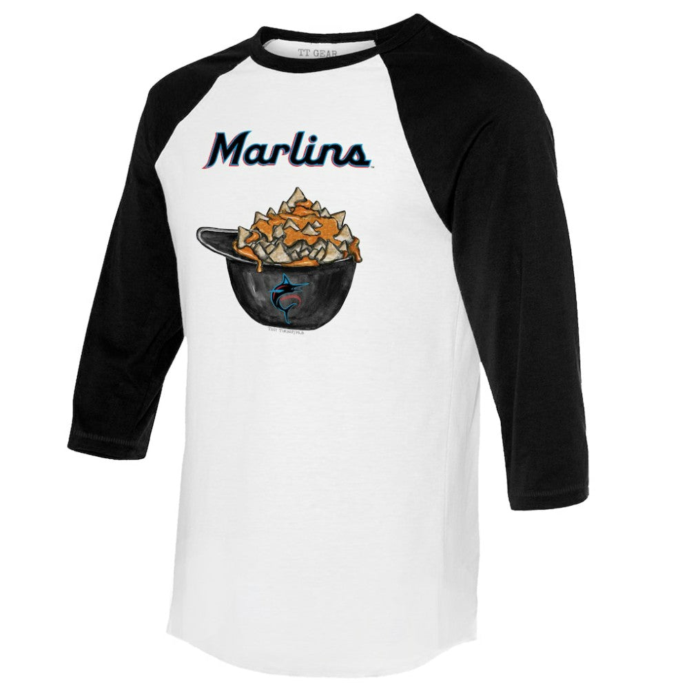 MLB Miami Marlins Tiny Turnip Women's Nacho Helmet 3/4-Sleeve Raglan T-Shirt